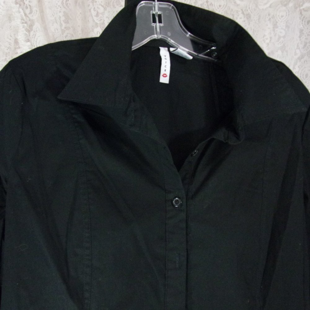 Voice Black Blouse Shirt Tunic Size XL  NWOT